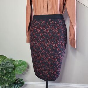 Peruvian Connection Knit Skirt Black Red Size Small